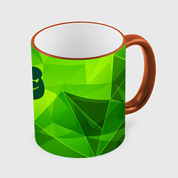 Кружка 3D Danganronpa green poly, цвет: 3D-оранжевый кант
