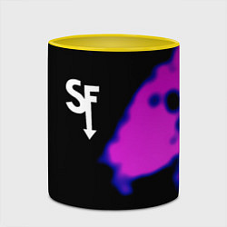 Кружка 3D Sally Face неон краски, цвет: 3D-белый + желтый — фото 2