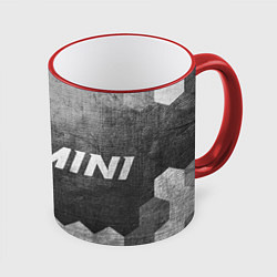 Кружка 3D Mini - grey gradient по-горизонтали, цвет: 3D-красный кант