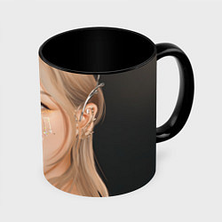 Кружка 3D Ким Тхэён Girls Generation, цвет: 3D-белый + черный