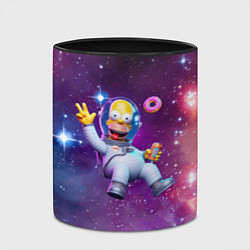 Кружка 3D Homer Simpson in space - ai art, цвет: 3D-белый + черный — фото 2