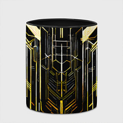 Кружка 3D Gold lines on a black background, цвет: 3D-белый + черный — фото 2