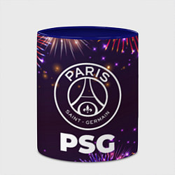 Кружка 3D Праздничный PSG, цвет: 3D-белый + синий — фото 2