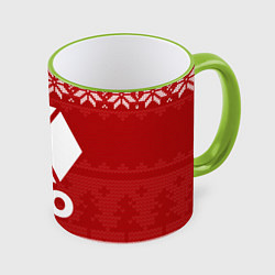 Кружка 3D Новогодний Exo, цвет: 3D-светло-зеленый кант