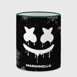 Кружка 3D Снежный Marshmello, цвет: 3D-зеленый кант — фото 2