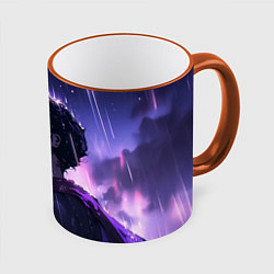 Кружка 3D Superman - Neon rain, цвет: 3D-оранжевый кант