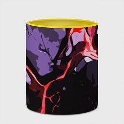 Кружка 3D Красный разлом в камне, цвет: 3D-белый + желтый — фото 2