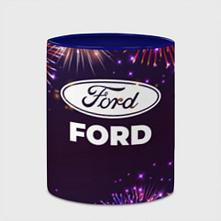 Кружка 3D Праздничный Ford, цвет: 3D-белый + синий — фото 2