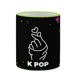 Кружка 3D K Pop конфети, цвет: 3D-светло-зеленый кант — фото 2