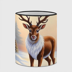 Кружка 3D Олень в зимнем лесу, цвет: 3D-черный кант — фото 2