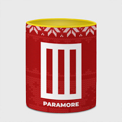 Кружка 3D Новогодний Paramore, цвет: 3D-белый + желтый — фото 2