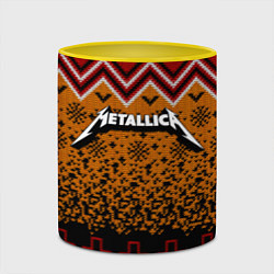 Кружка 3D Metallica christmas ugly sweater, цвет: 3D-белый + желтый — фото 2