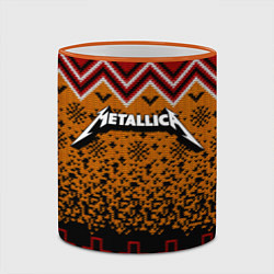 Кружка 3D Metallica christmas ugly sweater, цвет: 3D-оранжевый кант — фото 2