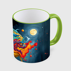 Кружка 3D Креативный мозг, цвет: 3D-светло-зеленый кант