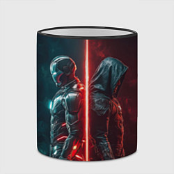 Кружка 3D Доктор Дум - Железный Человек, цвет: 3D-черный кант — фото 2
