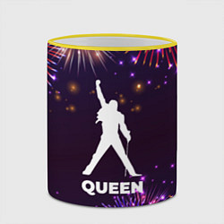Кружка 3D Праздничный Queen, цвет: 3D-желтый кант — фото 2