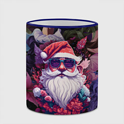 Кружка 3D Дед мороз в цветах, цвет: 3D-синий кант — фото 2