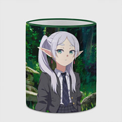 Кружка 3D Фрирен в летнем лесу, цвет: 3D-зеленый кант — фото 2