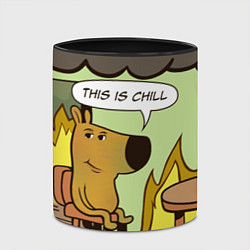 Кружка 3D This is chill - this is fine мем, цвет: 3D-белый + черный — фото 2