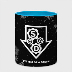 Кружка 3D Снежный System of a Down, цвет: 3D-белый + небесно-голубой — фото 2