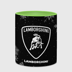 Кружка 3D Снежный Lamborghini, цвет: 3D-белый + светло-зеленый — фото 2