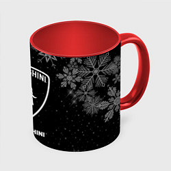 Кружка 3D Снежный Lamborghini, цвет: 3D-белый + красный