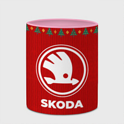 Кружка 3D Skoda new year, цвет: 3D-белый + розовый — фото 2