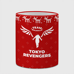 Кружка 3D Новогодний Tokyo Revengers с оленями, цвет: 3D-красный кант — фото 2