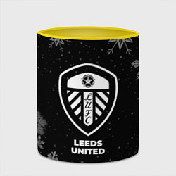 Кружка 3D Снежный Leeds United, цвет: 3D-белый + желтый — фото 2