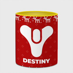 Кружка 3D Новогодний Destiny с оленями, цвет: 3D-белый + желтый — фото 2