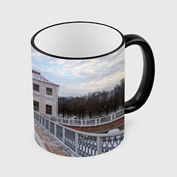 Кружка 3D Дворец Марли в Петергофе, цвет: 3D-черный кант
