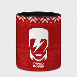 Кружка 3D Новогодний David Bowie, цвет: 3D-белый + черный — фото 2