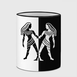 Кружка 3D Близнецы чёрно-белое, цвет: 3D-черный кант — фото 2