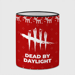 Кружка 3D Новогодний Dead by Daylight с оленями, цвет: 3D-черный кант — фото 2