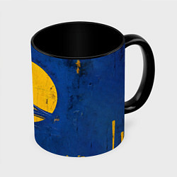 Кружка 3D Голден Стэйт Уорриорз лого, цвет: 3D-белый + черный