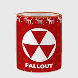 Кружка 3D Новогодний Fallout с оленями, цвет: 3D-оранжевый кант — фото 2