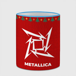 Кружка 3D Metallica new year, цвет: 3D-небесно-голубой кант — фото 2