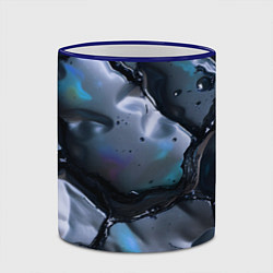 Кружка 3D Жидкая субстанция серая, цвет: 3D-синий кант — фото 2