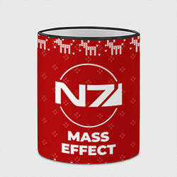 Кружка 3D Новогодний Mass Effect с оленями, цвет: 3D-черный кант — фото 2