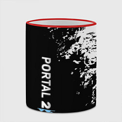 Кружка 3D Portal краски черно белый, цвет: 3D-красный кант — фото 2