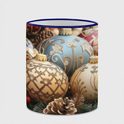 Кружка 3D Большие новогодние шары, цвет: 3D-синий кант — фото 2