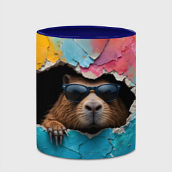 Кружка 3D Капибара в стене, цвет: 3D-белый + синий — фото 2