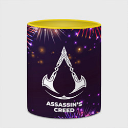 Кружка 3D Праздничный Assassins Creed, цвет: 3D-белый + желтый — фото 2