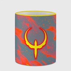 Кружка 3D Quake огонь лого, цвет: 3D-желтый кант — фото 2