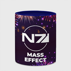 Кружка 3D Праздничный Mass Effect, цвет: 3D-белый + синий — фото 2