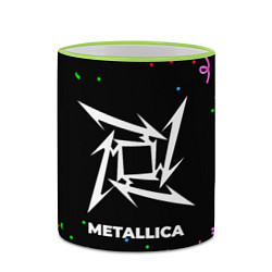 Кружка 3D Metallica конфети, цвет: 3D-светло-зеленый кант — фото 2