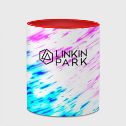 Кружка 3D Linkin park rock краски, цвет: 3D-белый + красный — фото 2