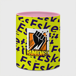 Кружка 3D Rainbow six pattern rap, цвет: 3D-белый + розовый — фото 2