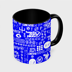 Кружка 3D Twenty one pilots лого, цвет: 3D-белый + черный