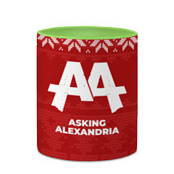 Кружка 3D Новогодний Asking Alexandria, цвет: 3D-белый + светло-зеленый — фото 2